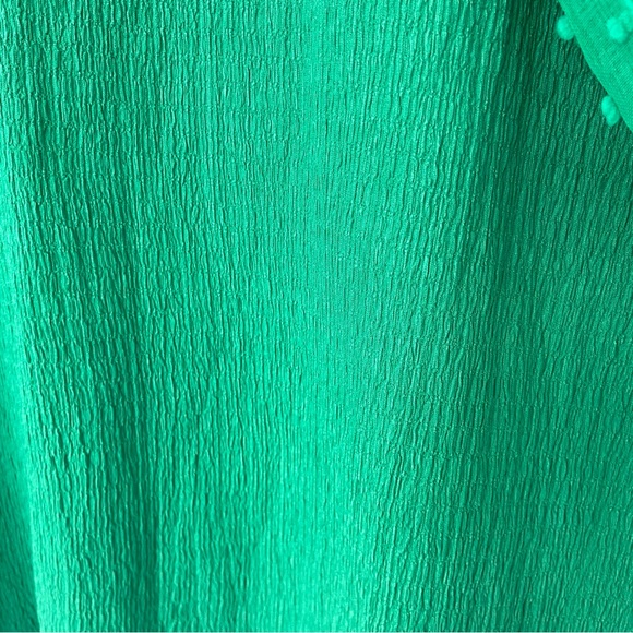 KIM & CAMI KELLY GREEN TOP/BLOUSE WITH SHEER CHIFFON STATEMENT SLEEVES, XL - Picture 7 of 10